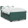 Image de vidaXL Sommier à lattes de lit et matelas Vert foncé 160x200cm Velours