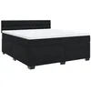 Image de vidaXL Sommier à lattes de lit avec matelas Noir 180x200 cm Velours