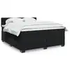 Image de vidaXL Sommier à lattes de lit avec matelas Noir 180x200 cm Velours
