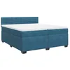 Image de vidaXL Sommier à lattes de lit et matelas Bleu 200x200 cm velours