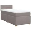 Image de vidaXL Sommier à lattes de lit avec matelas Taupe 80x200 cm Tissu