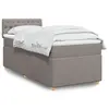 Image de vidaXL Sommier à lattes de lit avec matelas Taupe 80x200 cm Tissu