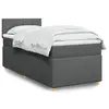 Image de vidaXL Sommier à lattes de lit et matelas Gris foncé 90x190 cm Tissu