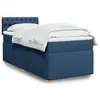 Image de vidaXL Sommier à lattes de lit avec matelas Bleu 90x190 cm Tissu