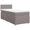 Image de vidaXL Sommier à lattes de lit avec matelas Taupe 90x200 cm Tissu