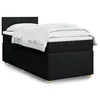 Image de vidaXL Sommier à lattes de lit avec matelas Noir 90x200 cm Tissu