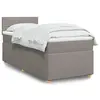 Image de vidaXL Sommier à lattes de lit avec matelas Taupe 90x200 cm Tissu