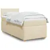 Image de vidaXL Sommier à lattes de lit avec matelas Crème 90x200 cm Tissu