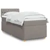 Image de vidaXL Sommier à lattes de lit avec matelas Taupe 90x200 cm Tissu