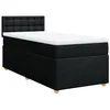 Image de vidaXL Sommier à lattes de lit avec matelas Noir 90x200 cm Tissu