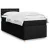 Image de vidaXL Sommier à lattes de lit avec matelas Noir 90x200 cm Tissu