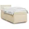 Image de vidaXL Sommier à lattes de lit avec matelas Crème 90x200 cm Tissu