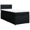 Image de vidaXL Sommier à lattes de lit avec matelas Noir 100x200 cm Tissu