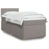 Image de vidaXL Sommier à lattes de lit avec matelas Taupe 100x200 cm Tissu