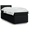 Image de vidaXL Sommier à lattes de lit avec matelas Noir 100x200 cm Tissu