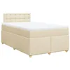 Image de vidaXL Sommier à lattes de lit avec matelas crème 120x190 cm tissu