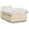 Image de vidaXL Sommier à lattes de lit avec matelas crème 120x190 cm tissu