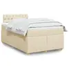 Image de vidaXL Sommier à lattes de lit avec matelas Crème 120x200 cm Tissu