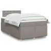 Image de vidaXL Sommier à lattes de lit avec matelas Taupe 120x200 cm Tissu