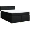 Image de vidaXL Sommier à lattes de lit avec matelas Noir 140x190 cm Tissu