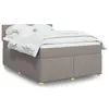 Image de vidaXL Sommier à lattes de lit avec matelas Taupe 140x190 cm Tissu