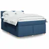 Image de vidaXL Sommier à lattes de lit avec matelas Bleu 140x200 cm Tissu