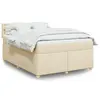 Image de vidaXL Sommier à lattes de lit avec matelas Crème 140x200 cm Tissu