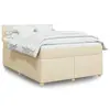 Image de vidaXL Sommier à lattes de lit avec matelas Crème 160x200 cm Tissu