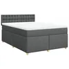 Image de vidaXL Boxspring met matras stof donkergrijs 160x200 cm