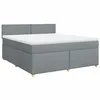 Image de vidaXL Sommier à lattes de lit avec matelas Gris clair 180x200cm Tissu