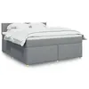 Image de vidaXL Sommier à lattes de lit avec matelas Gris clair 180x200cm Tissu