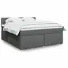 Image de vidaXL Sommier à lattes de lit avec matelas Gris foncé 180x200cm Tissu