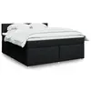 Image de vidaXL Sommier à lattes de lit avec matelas Noir 180x200 cm Tissu