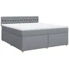 Image de vidaXL Sommier à lattes de lit avec matelas Gris clair 180x200cm Tissu