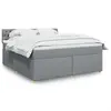 Image de vidaXL Sommier à lattes de lit avec matelas Gris clair 180x200cm Tissu
