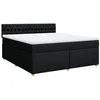 Image de vidaXL Boxspring met matras stof zwart 180x200 cm