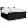Image de vidaXL Sommier à lattes de lit avec matelas Noir 180x200 cm Tissu