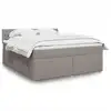 Image de vidaXL Sommier à lattes de lit avec matelas Taupe 180x200 cm Tissu