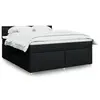 Image de vidaXL Sommier à lattes de lit avec matelas Noir 180x200 cm Tissu
