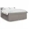 Image de vidaXL Sommier à lattes de lit avec matelas Taupe 180x200 cm Tissu