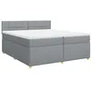 Image de vidaXL Sommier à lattes de lit avec matelas Gris clair 200x200cm Tissu