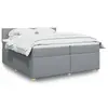Image de vidaXL Sommier à lattes de lit avec matelas Gris clair 200x200cm Tissu