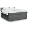 Image de vidaXL Sommier à lattes de lit avec matelas Gris foncé 200x200cm Tissu