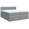 Image de vidaXL Sommier à lattes de lit avec matelas Gris clair 200x200cm Tissu