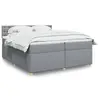 Image de vidaXL Sommier à lattes de lit avec matelas Gris clair 200x200cm Tissu