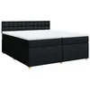 Image de vidaXL Sommier à lattes de lit avec matelas Noir 200x200 cm Tissu