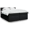 Image de vidaXL Sommier à lattes de lit avec matelas Noir 200x200 cm Tissu