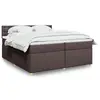 Image de vidaXL Sommier à lattes de lit avec matelas Marron foncé 200x200 cm