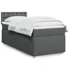 Image de vidaXL Sommier à lattes de lit avec matelas gris foncé 90x190 cm simple tissu