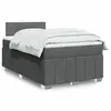 Image de vidaXL Sommier à lattes de lit avec matelas Gris foncé 120x200cm Tissu